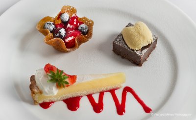 A platter of stunning wedding desserts created by our wedding caterers Top Table Catering