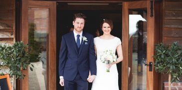 Just married at Sandhole Oak Barn in Cheshire