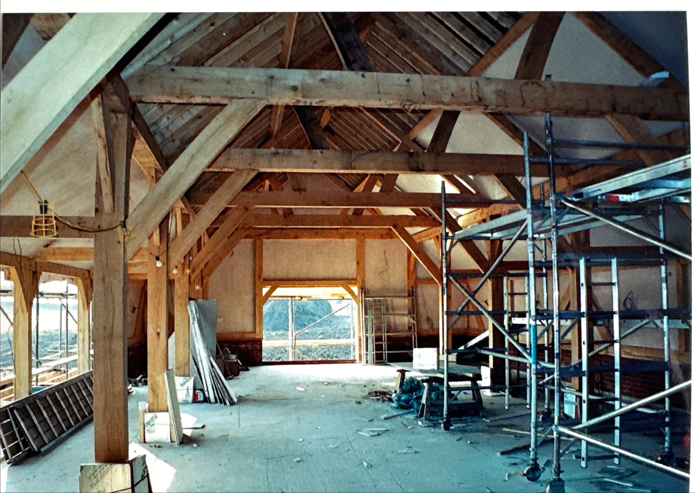 Sandhole Oak Barn wedding venue in Cheshire under construction 